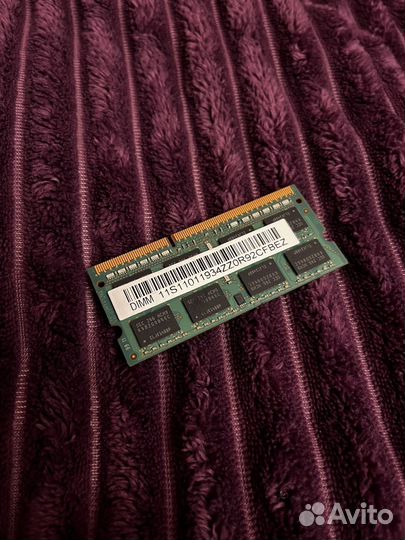 SO-dimm DDR3 Samsung 4Гб