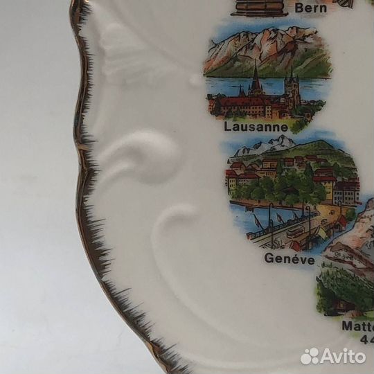 Декоративная настенная тарелка Швейцария, винтаж