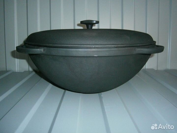 Казан чугунный, с чугунной крышкой 12 литров