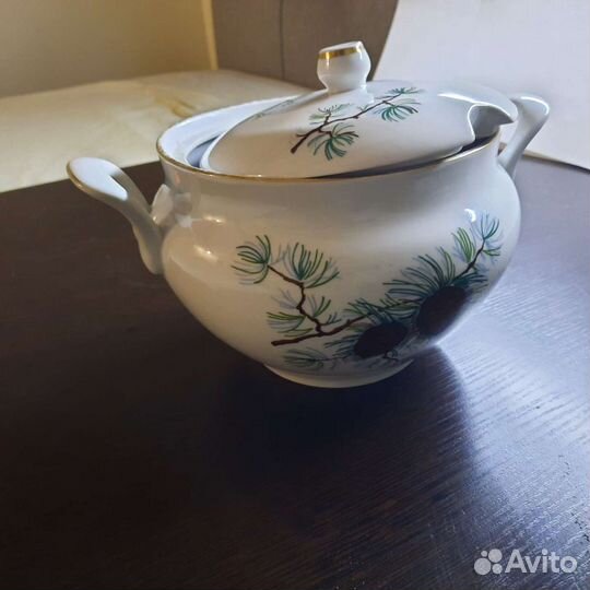 Супница с блюдом фарфор СССР