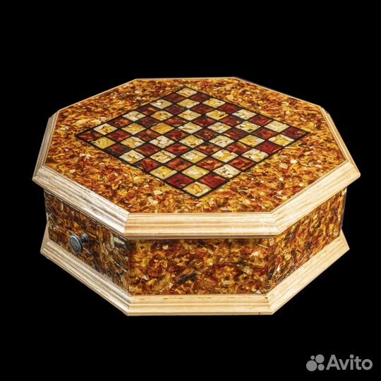 Шахматы из янтаря. Янтарные шахматы. Арт. #444