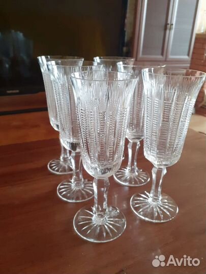 Хрустальные фужеры 50-х годов 6 шт