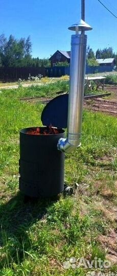 Печь для сжигания мусора Дымок 10-135 литров (4мм)