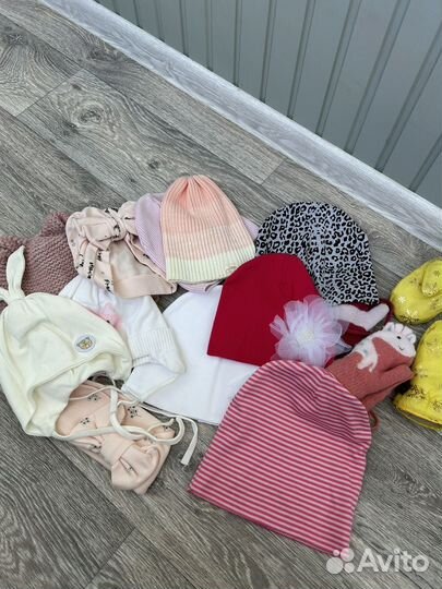 Детские шапочки для девочек пакетом