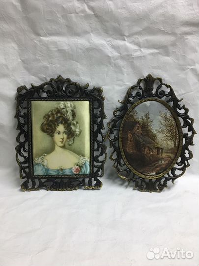 Шелкография в рамке Бронза