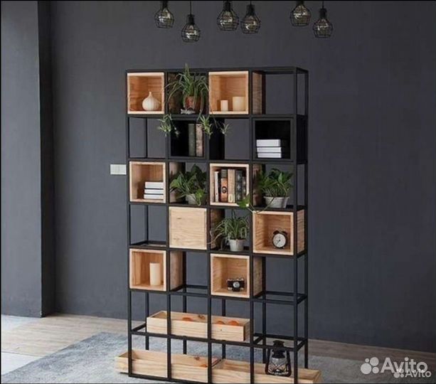 Полки стеллажи в стиле лофт