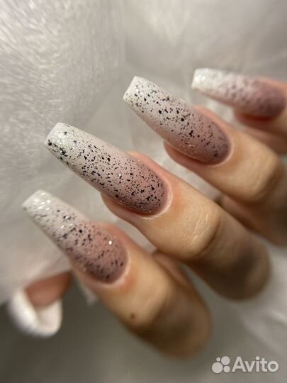 Маникюр гель лак + наращивание