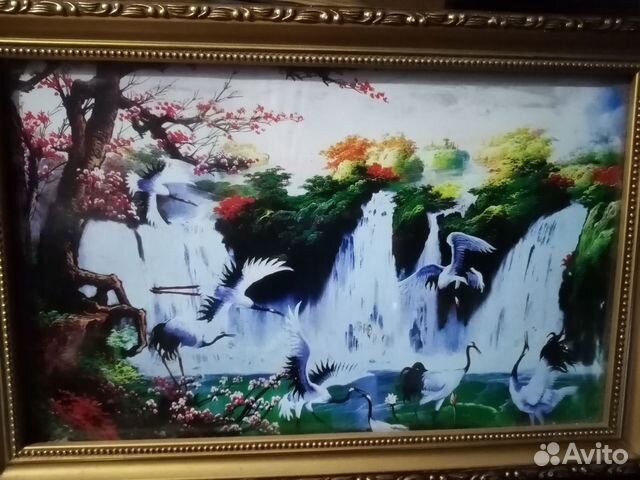 Живая картина водопад с подсветкой