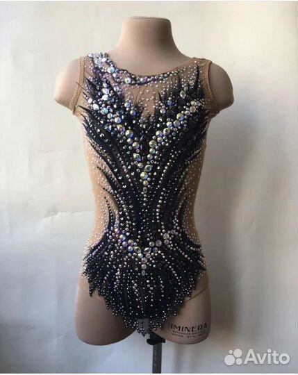 Купальник для художественной гимнастики черный