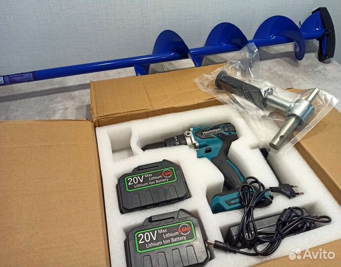 Комплект для ледобура шуруповерт + Тонар 130