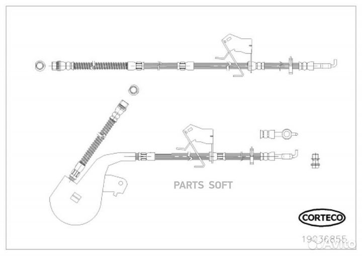 Corteco 19036855 Тормозной шланг передний L