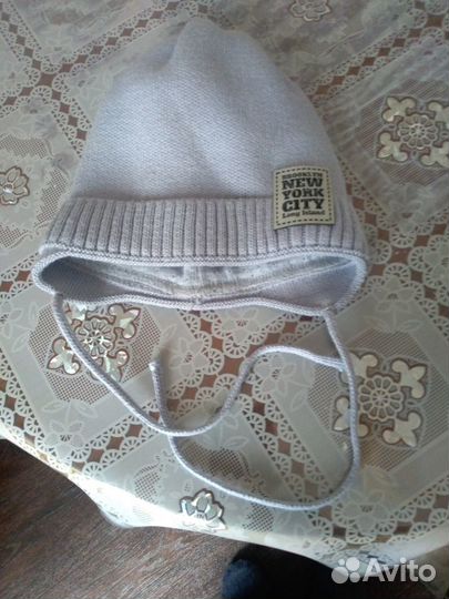 Шапка для мальчика демисезонная, (до года)