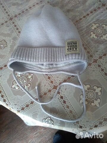 Шапка для мальчика демисезонная, (до года)