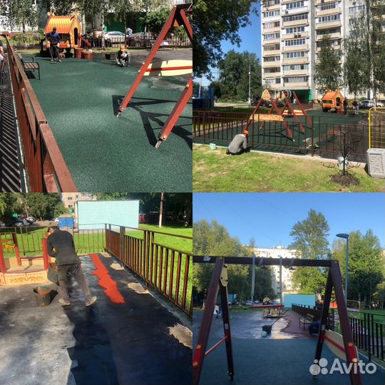 Бесшовное покрытие из резиновой крошки 10 мм