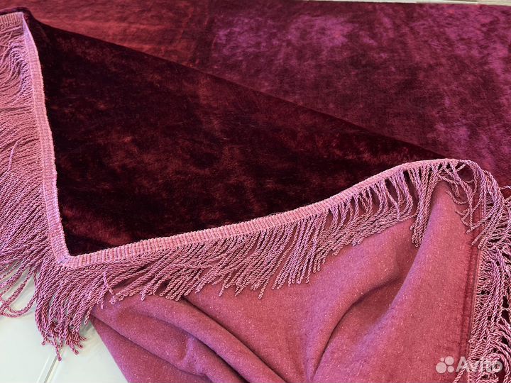 Скатерть бархатная бордовая СССР