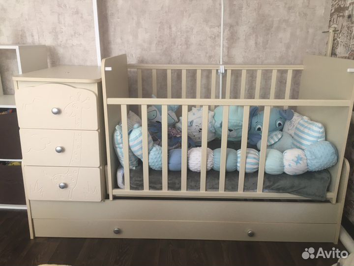 Детская кровать манеж с матрасом