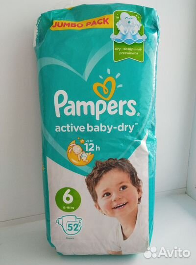 Подгузники Pampers 13-18 кг, 52 шт