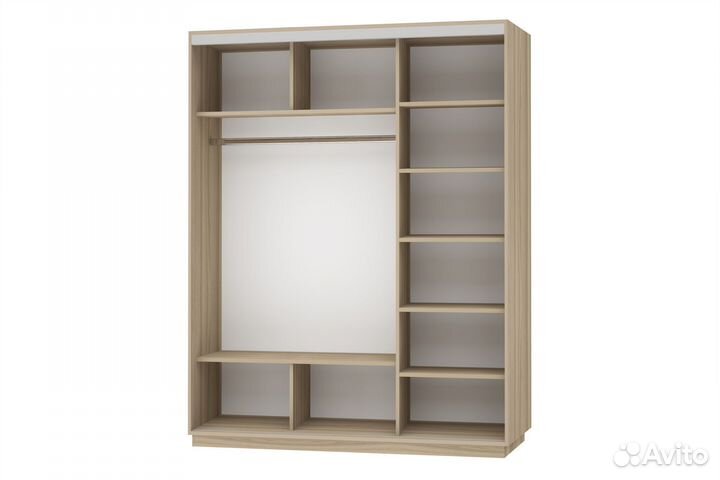Шкаф купе 2100/2400/600, с зеркалом, шимо светлый