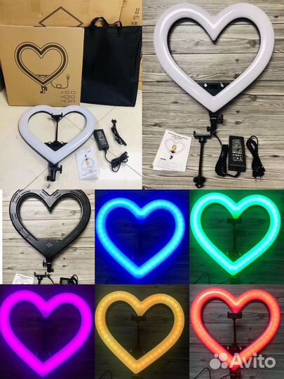 Кольцевая лампа Сердце RGB