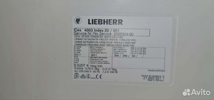 Холодильник Liebherr Ces 4003 index20 б/у
