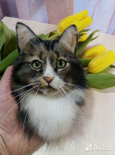 Кошка брошь