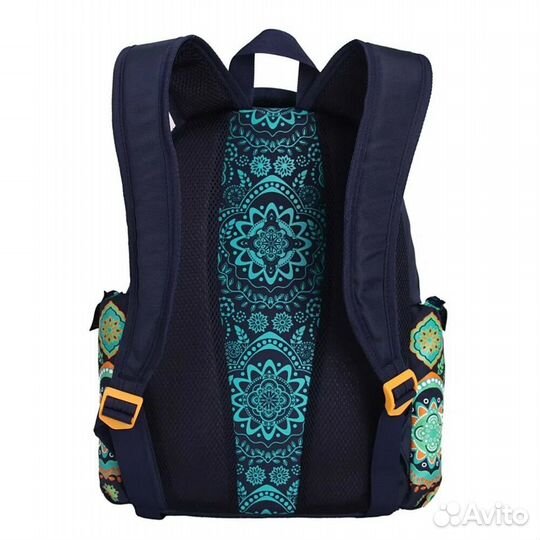 Новый Школьный рюкзак Grizzly темно-синий-оранжевы