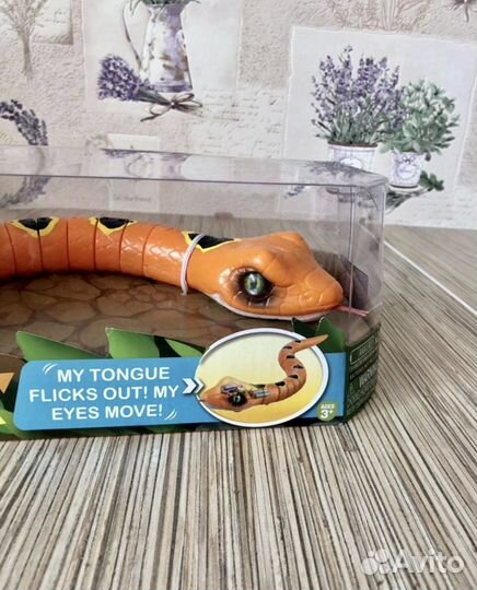 Игрушка robo alive zuru змея Оранжевая