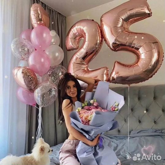 Шары с гелием цифры фольгированные