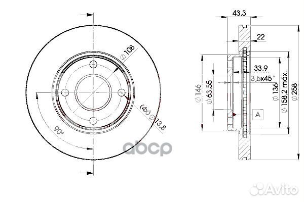 78BD5344-2 к-кт дисков тормозных передних 2шт
