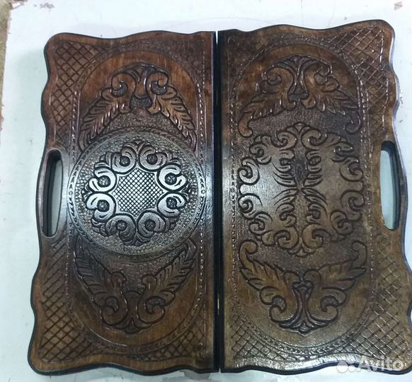 Шахматы нарды шашки 3 в 1 ручной работы