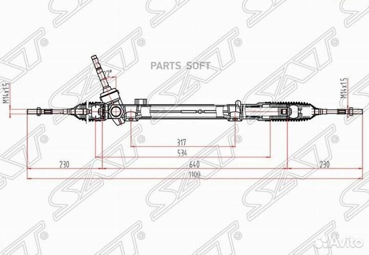 SAT ST-48001-4BA0A Рейка рулевая nissan X-trail/qa