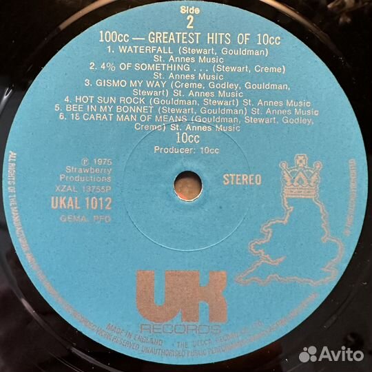 10cc – 100cc Greatest Hits Of 10cc (Англия 1975г)