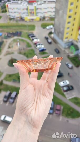 Вазочка для варенья СССР цветное стекло