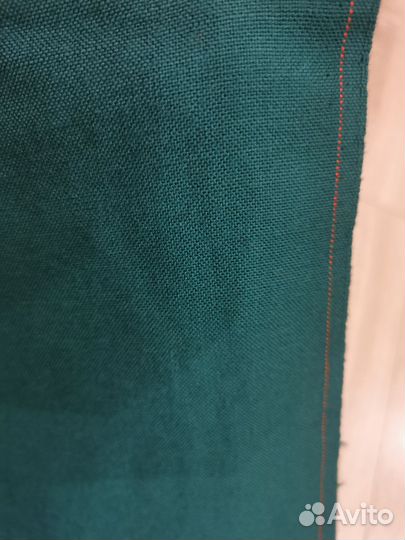 Ткань Поплин х/б, зелёный (СССР) отрез 2,84м