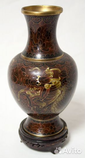 Ваза Дракон, с подставкой, Клуазоне