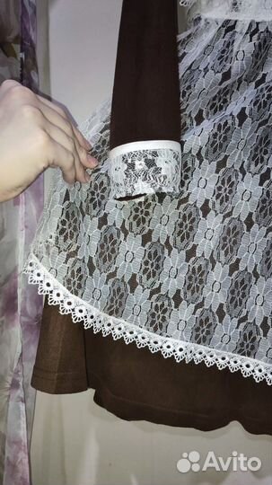 Белый школьный фартук+платье