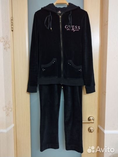 Костюм guess, фирменный, из велюра, 40-42р