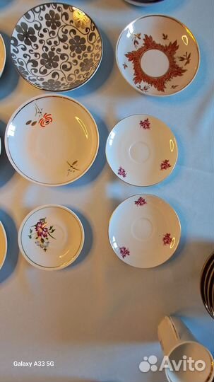 Блюдце и тарелки, фарфор СССР
