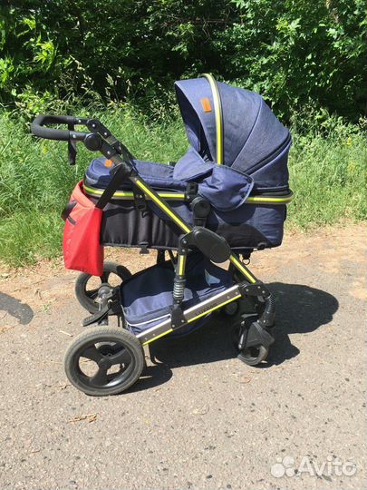 Коляска luxmom 555 (джинсовый синий)