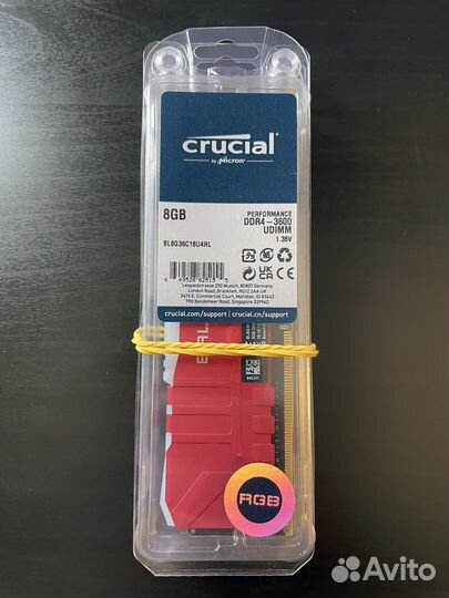 Crucial Ballistix Red DDR4 16Gb (2x8Gb) 3600 Mhz