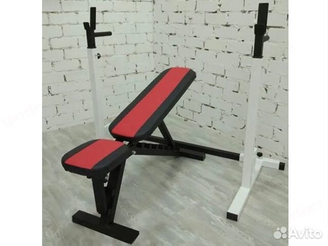 Скамья для жима + стойка для жима лёжа и приседа