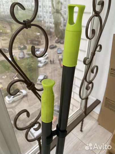 Набор для уборки, веник и совок с длинной ручкой