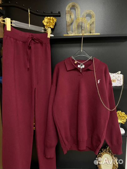 Стильный тёплый трикотажный костюм кашемировый