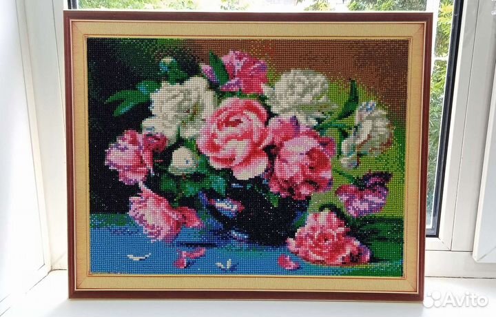 Готовая алмазная картина на подрамнике