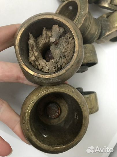 Старинные колёса, колесики мебельные Латунь/бронза