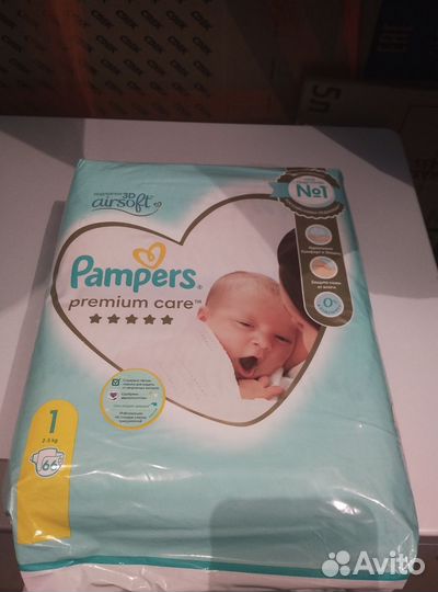 Подгузники Pampers Premium Care 1 (2-5 кг) - 66 шт