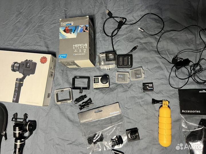 Камера GoPro Hero 4 + стабилизатор + аксессуары