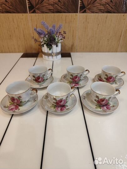 Кофейная пара для эспрессо, фарфор, ГДР, 1970-е