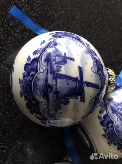 Елочный шар Delft фарфор