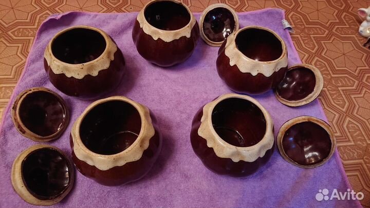 Горшки керамические с крышкой б/у